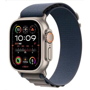 Apple Watch Ultra 2 [GPS + Cellular, 49mm] - Titanium Case with Blue Ocean Band, One Size (Renewed)