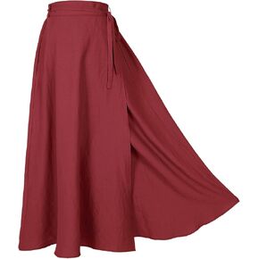 Women's Linen Wrap Skirt Casual Maxi Skirt Vintage A line Linen Skirt
