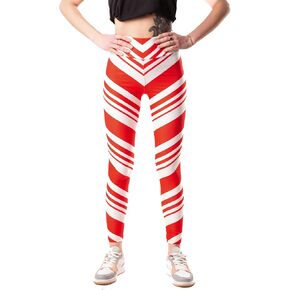 ComfyCamper Christmas Leggings for Women - Elf Tights Pants Santa Claus Holiday Candy Cane Womens Xmas Plus Size