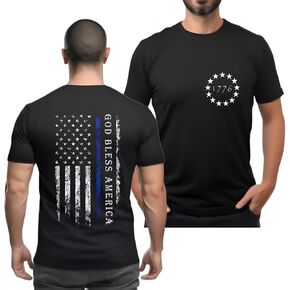 American Homeland Flag USA Patriotic Graphic Tees Shirts for Men God Bless America