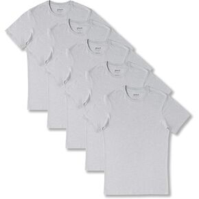 Pact Men's Organic Softspun Semi-Fitted Crew Neck T-Shirt, Pack of 5