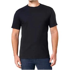 Kirkland Signature Men's Crew Neck Tee 100% Combed Heavyweight Cotton T-Shirts (Pack of 6), Black, Medium