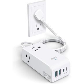 BSEED Power Strip with USB,3 Outlet Extension 3 USB Ports,Non Surge Protector,Flat Plug Desktop Charging Station Multi Plug Outlets for Dorm,Home,Office,Cruise Ship, Travel,UL Listed, Black