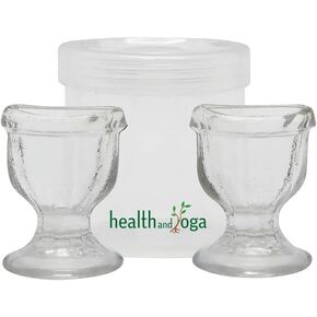 HealthAndYoga™ ChillEyes Transparent Glass Eye Wash Cup - Effective Eye Rinse and Cleansing – Eco-Friendly, Non-Reactive, Safe and Comfortable (Green - Single)