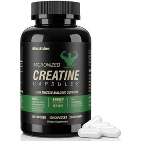 Micronized Creatine Monohydrate Capsules, Creatine Capsules Supplement for Muscle, Strength, Performance, Energy, Recovery, Gluten Free Creatine for Women and Men, 200Capsules (40 Servings)