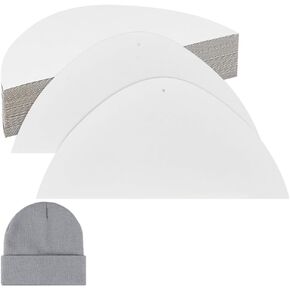 FINGERINSPIRE 60 Pcs Cardboard Hat Support Brim Holder Half Round Paper Wool Hat Liner Support with Hole White Knit Beanies Styling Tool Knitwear Hat Beanie Hat Inserts Shapers for Home Store Display