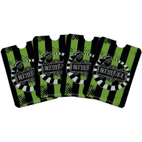 GRAPHICS & MORE Beetlejuice Beetle Worm Credit Card RFID Blocker Holder Protector Wallet Purse Sleeves Set of 4