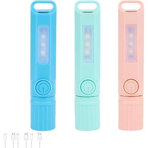 6 Pack Rechargeable Flashlights USB C Mini LED Flashlights, Camping Lantern Combo Flashlight, Ultralight Zoomable Flashlights, for Kids Gift, Camping, Hiking, Night Reading etc (6 Pack)