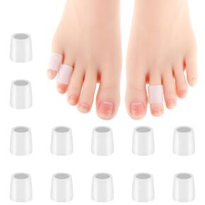 12Pcs Silicone Toe Sleeves, Pain Relief Pinky Toe Protector, Small Gel Corn Protectors, Corn Pads for Pinky Toefor Ingrown Toenails, Corns, Blisters, Hammer Toes
