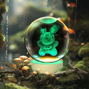 3D Moon Crystal Ball Night Light for Kids with Colorful LED Light Base, Astronomy Decor and Gift for Bedroom Decor, Christmas Classmates and Kids Birthday.
