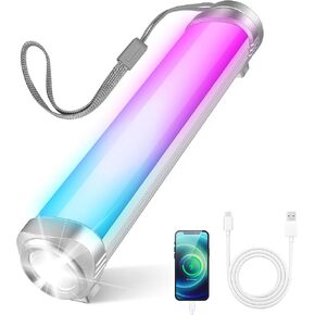 LED Camping Lantern Rechargeable, 8 Modes & SOS Camping Light Tube, IP68 Waterproof USB LED Flashlight with Magnetic, Portable Powerful Emergency Light for Camping, Backpacking, Hiking