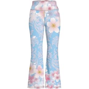 YEXIATODO Girls Wide Leg Yoga Pants Athletic Leggings High Waisted Yoga Pants Yoga Active Flared Yoga Pants Size 5-14