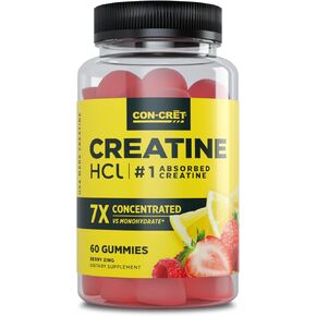 Creatine HCl Gummies for Men & Women | Muscle, Cognitive, Cellular Energy Support | No Bloating or Cramps | USA Made | Berry Zing (60 Count)