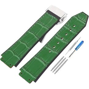 Men's Leather Strap Compatible for 25mm Hublot Big Bang Series Ladies outdoor work waterproof watch band wrist strap with buckle