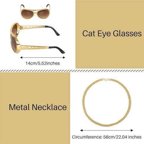 شعر مستعار للرجال من يان دريم 50s 60s شعر مستعار روكستار قصير شعر مستعار أسود مع سوالف شعر مستعار للحفلات التنكرية مع نظارات وقلادة وشارب in Kuwait