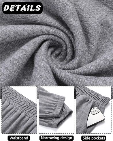 3 Pcs Men's Sweatpants Athletic Lounge Pants Elastic Bottom Jogger Workout Pant with Pocket in Saudi Arabia