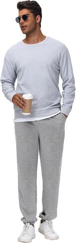 3 Pcs Men's Sweatpants Athletic Lounge Pants Elastic Bottom Jogger Workout Pant with Pocket in Saudi Arabia