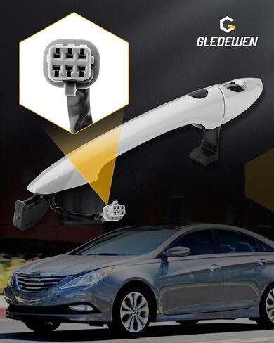 Driver Door Handle, Compatible with 2011-2015 Hyundai Sonata, with Sensor and Smart Keyless Entry System, Front Exterior Left Side Outside handle | OE# 82651-3S210, 82652-3S010, Outer door handle part in Saudi Arabia