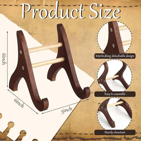 Jetec 2 Pcs 6 Inch Plate Stands for Displaying Wood Decorative Plate Holders Picture Frame Display Stands Tabletop Plate Rank Display Easel for Dish Photo Platter Plaque in Saudi Arabia