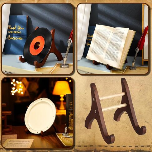 Jetec 2 Pcs 6 Inch Plate Stands for Displaying Wood Decorative Plate Holders Picture Frame Display Stands Tabletop Plate Rank Display Easel for Dish Photo Platter Plaque in Saudi Arabia