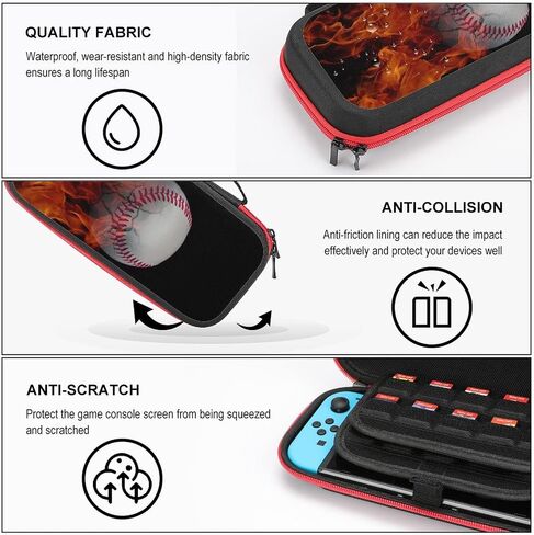 AoHanan Switch Carrying Case Fire Red Dragon Switch Game Case with 20 Games Cartridges Hard Shell Travel Protection Storage Case for Console & Accessories in Saudi Arabia