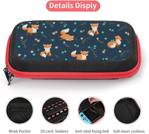 AoHanan Switch Carrying Case Fire Red Dragon Switch Game Case with 20 Games Cartridges Hard Shell Travel Protection Storage Case for Console & Accessories in Saudi Arabia