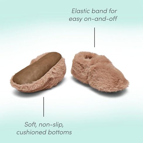 Ten Little Kids Cozy Slippers for Toddler Boys & Girls, Faux-Fur with Warm Fleece Lining - Size 10/11 & Organic Cotton Cozy Socks, Warm Thermal Cushioning Socks in Kuwait