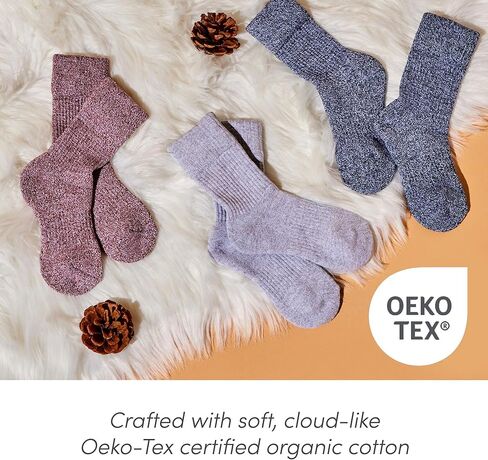 Ten Little Kids Cozy Slippers for Toddler Boys & Girls, Faux-Fur with Warm Fleece Lining - Size 10/11 & Organic Cotton Cozy Socks, Warm Thermal Cushioning Socks in Kuwait