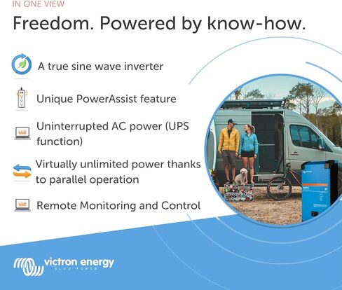 Victron Energy MultiPlus Pure Sine Wave Inverter Charger for 80 amp Battery, 2000VA 12-Volt in Kuwait