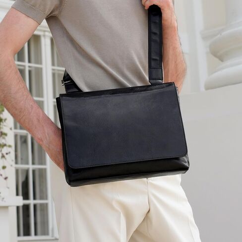 Time Resistance Leather Messenger Bag for Men - Crossbody Bag - Full Grain Leather - Tablet Sized Shoulder Bag in Kuwait