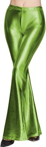 SIAEAMRG Womens Shinny Metallic Sequins High Waist Stretchy Bell Bottom Flared Pants, Wet Look Pants Club Wear in Saudi Arabia