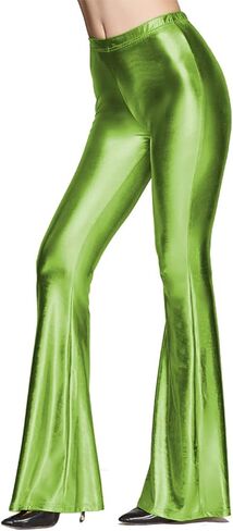 SIAEAMRG Womens Shinny Metallic Sequins High Waist Stretchy Bell Bottom Flared Pants, Wet Look Pants Club Wear in Saudi Arabia