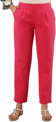 Meyali Cotton Pants for Women | Elastic Waist Pull on Leggings | Ankle Length Casual Pants in Kuwait