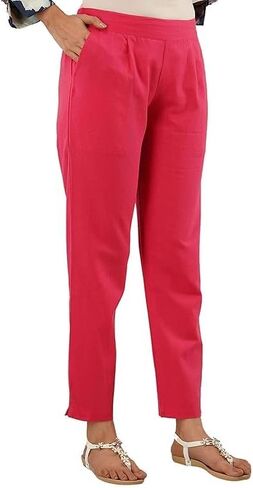 Meyali Cotton Pants for Women | Elastic Waist Pull on Leggings | Ankle Length Casual Pants in Kuwait