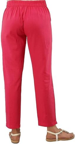 Meyali Cotton Pants for Women | Elastic Waist Pull on Leggings | Ankle Length Casual Pants in Kuwait