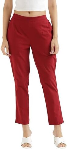 Meyali Cotton Pants for Women | Elastic Waist Pull on Leggings | Ankle Length Casual Pants in Kuwait