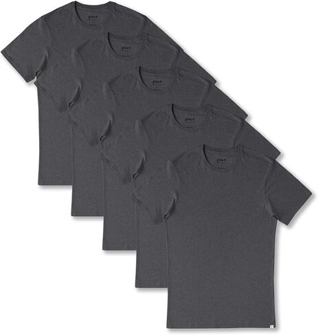 Pact Men's Organic Softspun Semi-Fitted Crew Neck T-Shirt, Pack of 5 in Kuwait