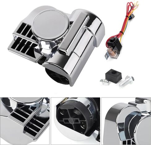 150DB Super Loud Horn Train Horn for Car Motorcycle Truck Boat Pickup Air Horn with Horn Cover for Motorcycle 12V Train Sound Car Horn Kit(Silver Shell) in Saudi Arabia