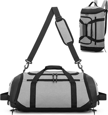 Gym Duffle Bags Gym Bag for Men Travel Duffle Bag With Shoe Compartment Wet Pocket Sports Duffle Bag Weekender Overnight Backpack (Black) in Saudi Arabia