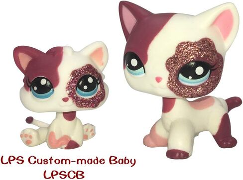 Custom-Made Baby for Short Hair Cat #852 Tan Spotted Leopard 1 Inch Kitty Mini Pet Shop Kitten Toys in Saudi Arabia