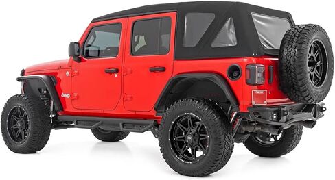 Rough Country Nerf Steps Wheel-to-Wheel Drop Step for Jeep Wrangler Unlimited 4-Door (2018-2024) - Non-Slip, Heavy-Duty, Corrosion-Resistant, 4-Steps in Saudi Arabia