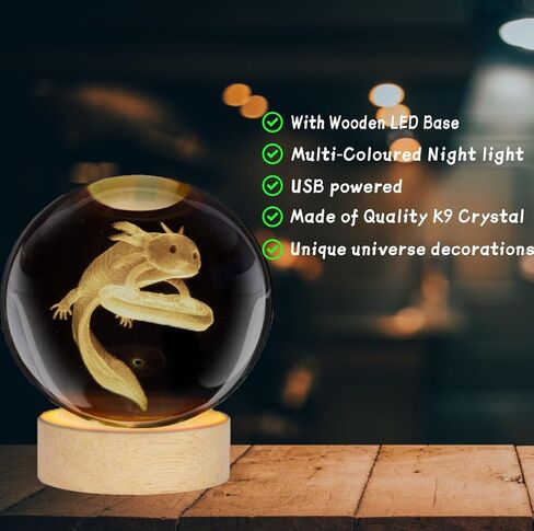 ضوء ليلي على شكل كرة كريستال على شكل قمر ثلاثي الأبعاد للأطفال مع قاعدة إضاءة LED ملونة وديكور علم الفلك وهدية لديكور غرفة النوم وزملاء الدراسة في عيد الميلاد وأعياد ميلاد الأطفال. in Saudi Arabia