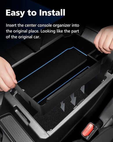 FIILINES Center Console Organizer with Anti-Slip Mats for Honda CR-V CRV 2023 2024 2025, Console Tray Secondary Armrest Storage Box ABS Insert Container Accessories with The Red and Blue Mats in Saudi Arabia