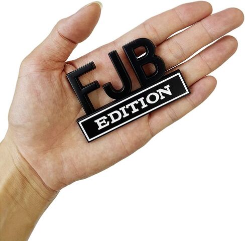 قطعتان من شعار إصدار FJB، ملصق سيارة FJB ثلاثي الأبعاد بأحرف مرتفعة، شارة لاصقة قوية بشعار FJB 3M، للمركبات العالمية، الشاحنة، RV، SUV، ديكور الباب (أسود فضي)، 3.15×1.98 (FJB-YH) in Saudi Arabia