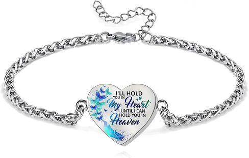 Cremation Jewelry Heart Urn Bracelet for Ashes for Women Memorial Pendant Human Ashes Keepsake Link Bracelet in Saudi Arabia
