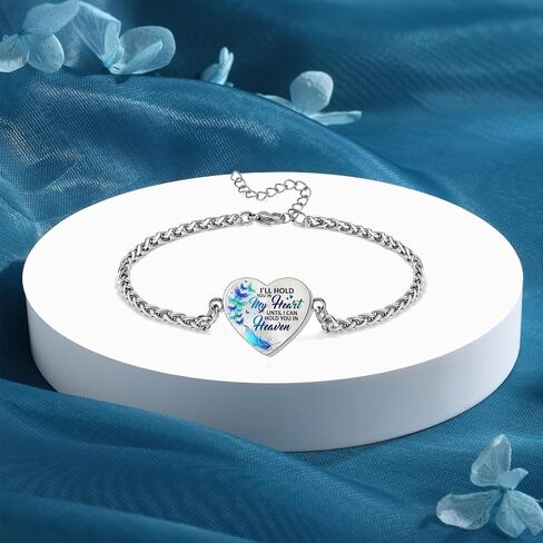 Cremation Jewelry Heart Urn Bracelet for Ashes for Women Memorial Pendant Human Ashes Keepsake Link Bracelet in Saudi Arabia