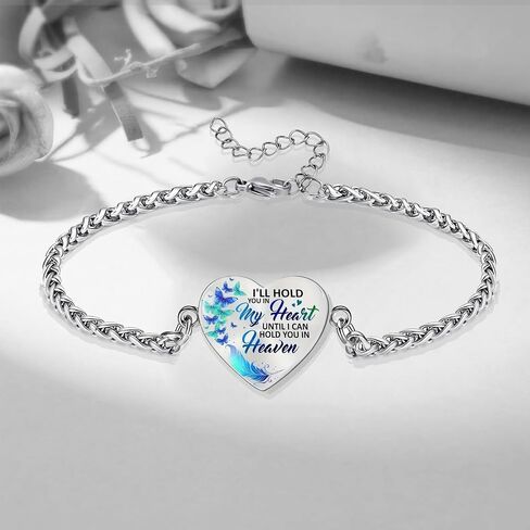 Cremation Jewelry Heart Urn Bracelet for Ashes for Women Memorial Pendant Human Ashes Keepsake Link Bracelet in Saudi Arabia