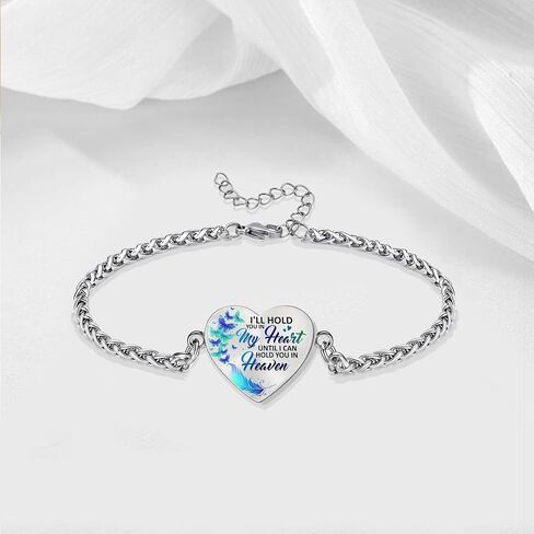 Cremation Jewelry Heart Urn Bracelet for Ashes for Women Memorial Pendant Human Ashes Keepsake Link Bracelet in Saudi Arabia