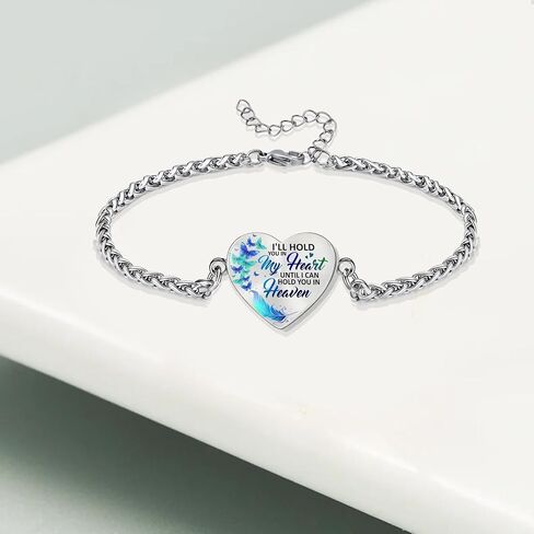Cremation Jewelry Heart Urn Bracelet for Ashes for Women Memorial Pendant Human Ashes Keepsake Link Bracelet in Saudi Arabia