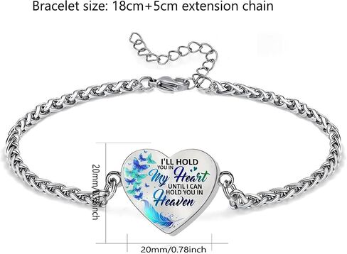 Cremation Jewelry Heart Urn Bracelet for Ashes for Women Memorial Pendant Human Ashes Keepsake Link Bracelet in Saudi Arabia
